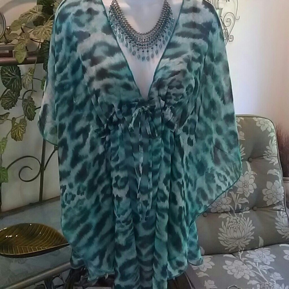 Sheer Flowy Top/ Coverup